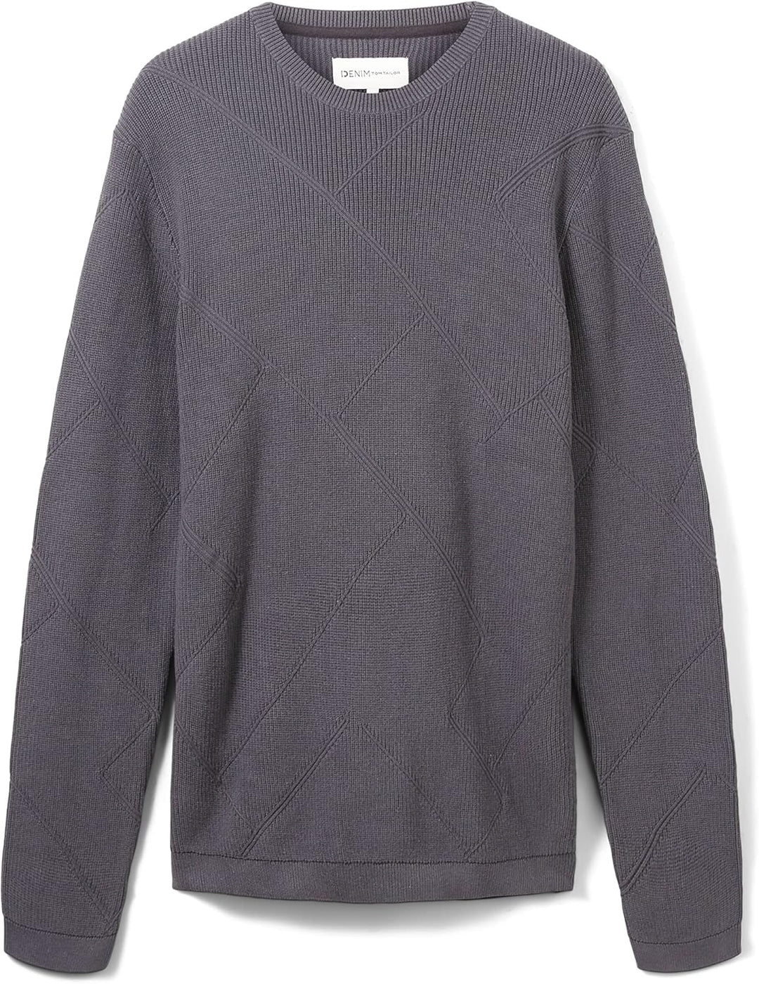 TOM TAILOR Denim Herren Strickpullover mit Struktur L 29476 - Coal Grey, L 29476 - Coal Grey