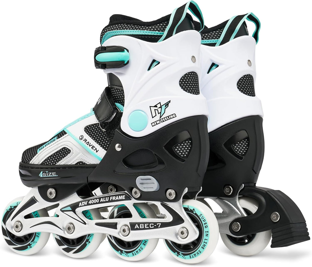 RAVEN Pulse Inline Skates Inliner für Kinder und Erwachsene OPTIONAL 2in1 mit Schlittschuhen verstel