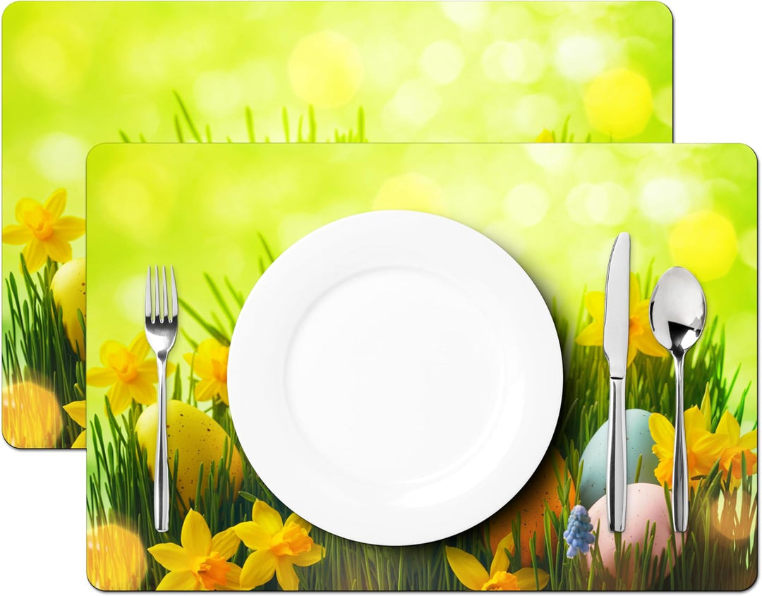 KitchenYeah© Platzsets Abwaschbar 6-Teilig 45x30 cm Tischsets Platzdeckchen rutschfeste Platzset Unt