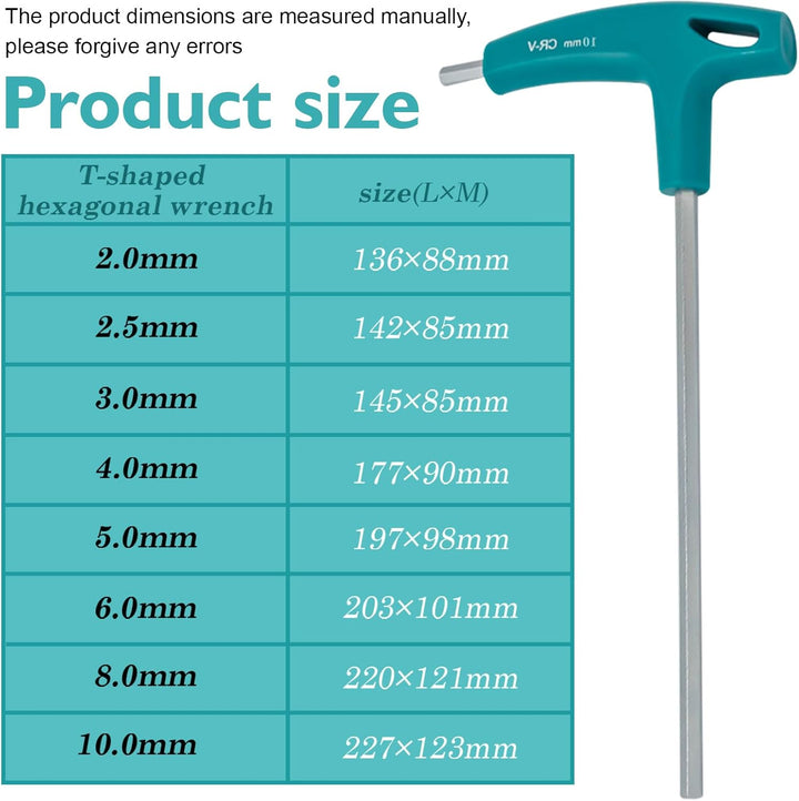 T-Griff Schlüssel-Satz: Metrisch T Griff Schraubendreher Set 8tlg (2.0mm/2.5mm/3mm/4mm/5mm/6mm/8mm/1