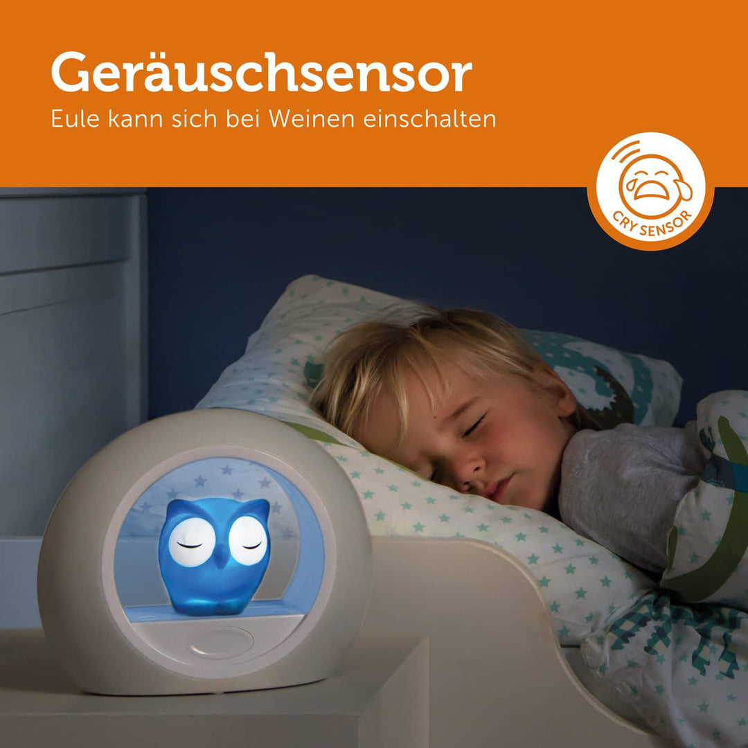 ZAZU Lou Eulen-Nachtlicht - Vertreibt Dunkelheit, Automatische Abschaltung, Weinsensor, Einstellbare