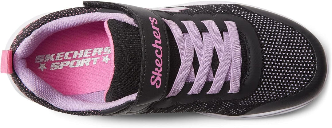 Skechers Dreamy Dancer Radiant Rogue Sneaker 28 EU Black Lavender Mesh Multi Trim, 28 EU Black Laven