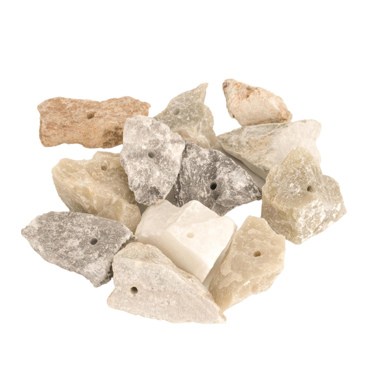 Speckstein Amulettsteine mit Loch (12 Stück) – Asbestfreie Speckstein Rohlinge zum Schnitzen – Handg