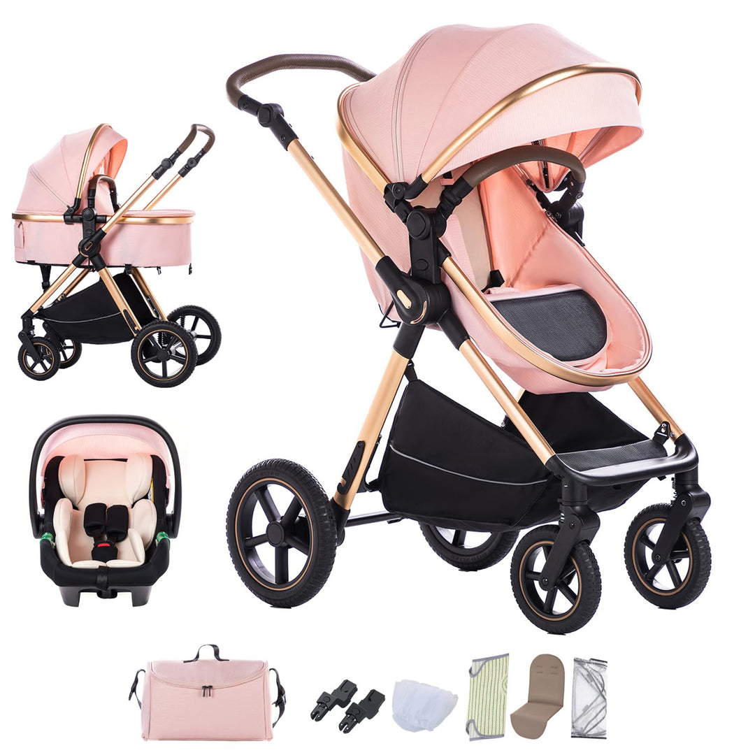 kinderwagen 3 in 1 Kombikinderwagen für Neugeborene robustes leichtes Aluminiumgestell geeignet bis