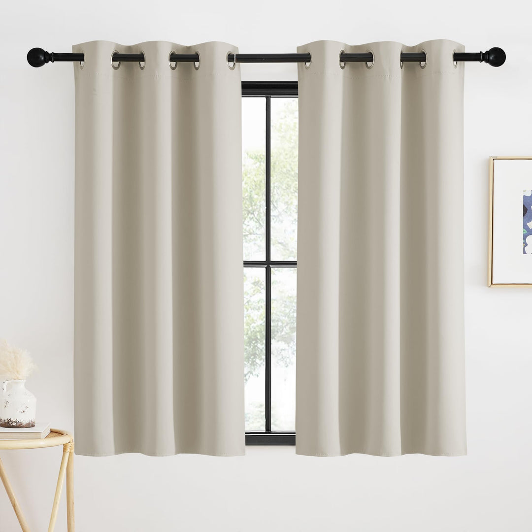 KGORGE Gardinen für Kleine Fenster Schlafzimmer 2er Set 120 x 90 cm(HxB) Thermovorhang Hitzeschutz M