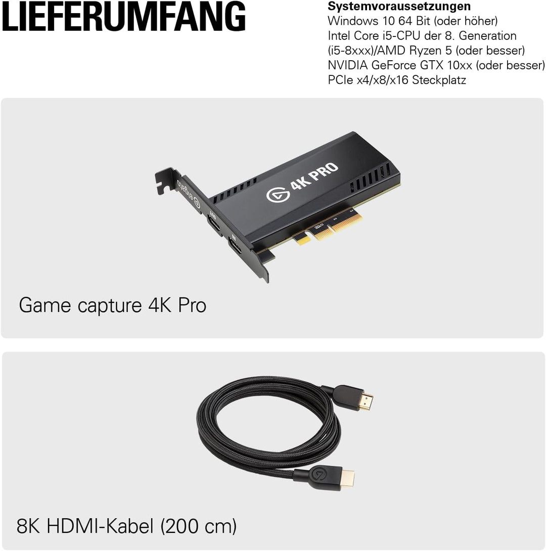 Elgato 4K Pro, Interne Capture-Karte: 8K60-Passthrough/4K60 HDR10 mit ultraniedriger Latenz auf PS5/