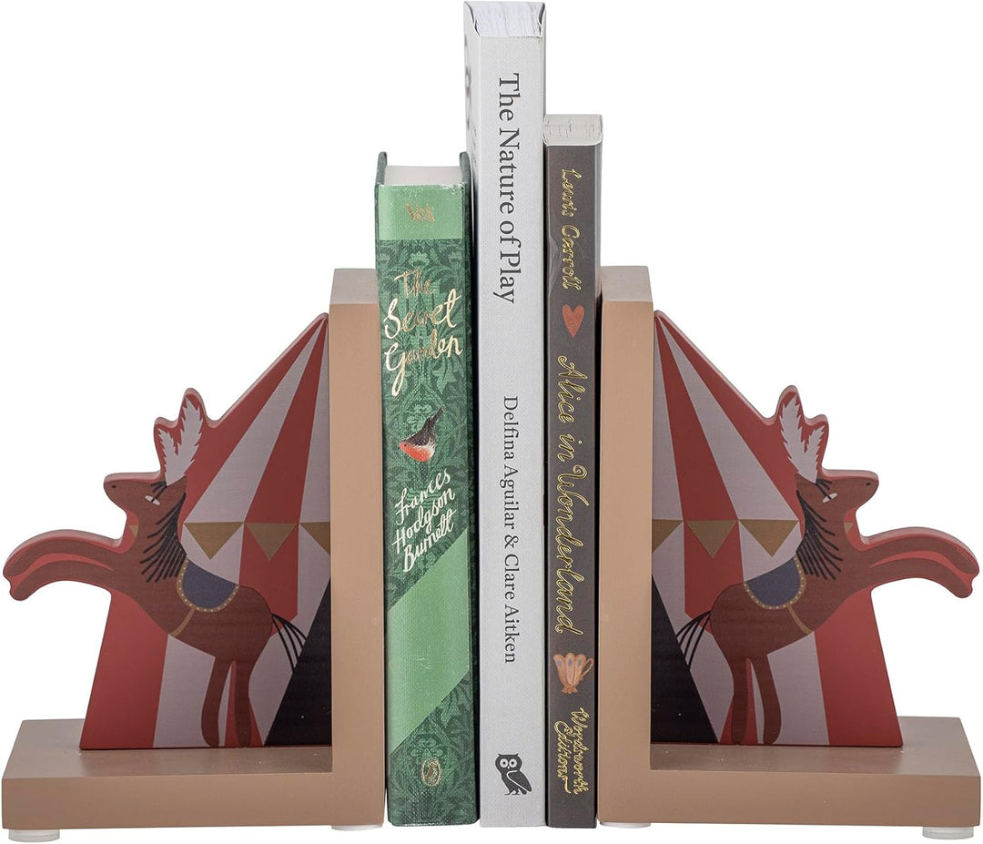 Bloomingville Mini Santos Set aus 2 Buchstützen aus 100% MDF hergestellt, in der Farbe Rot, Masse: 1