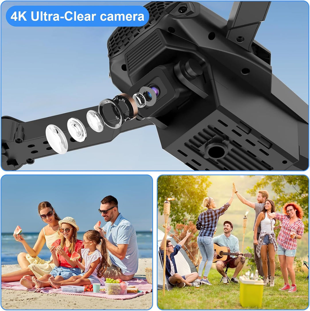 Drohne mit Kamera 720P HD für Kinder, WiFi FPV Drone für Anfänger, RC Quadcopter mit 2 Akku, Schwerk