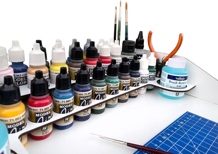Silu- Silu Paint Station Vallejo-Farben. Organizer mit kleiner Werkbank für Vallejo Paints, mit Pins