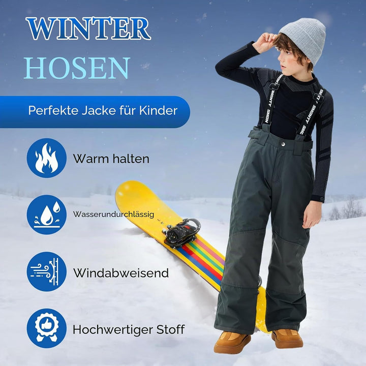 SMONTY Skihose für Kinder Mädchen Winter Wasserdicht Winddicht Warme Snowboard-Rückenhose Standard 1