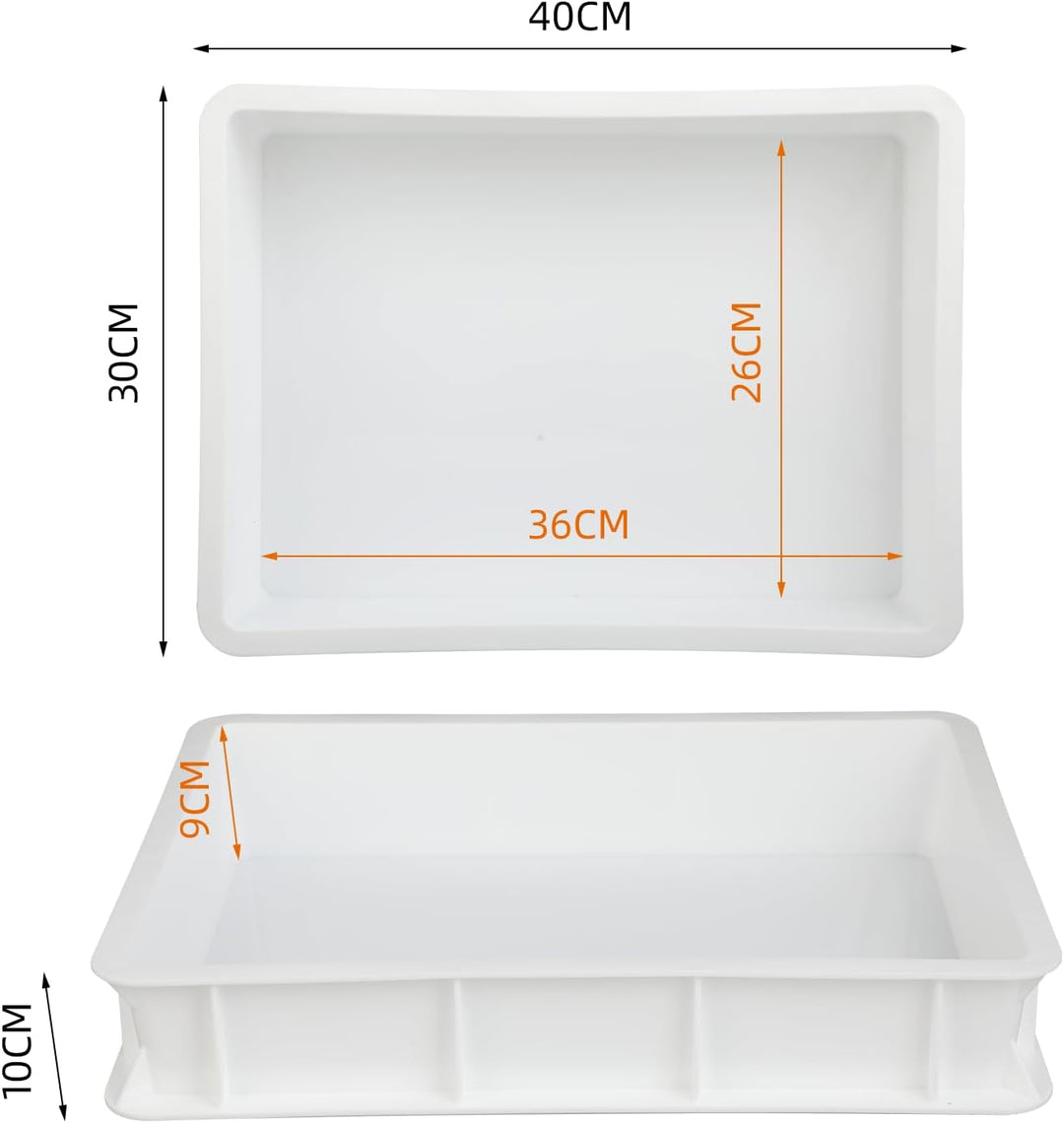 Windfromort Pizzaballenbox – Kunststoff Teigbox – Gärbox Sauerteig & Teig 40×30×10 cm – Pizzateig Bo