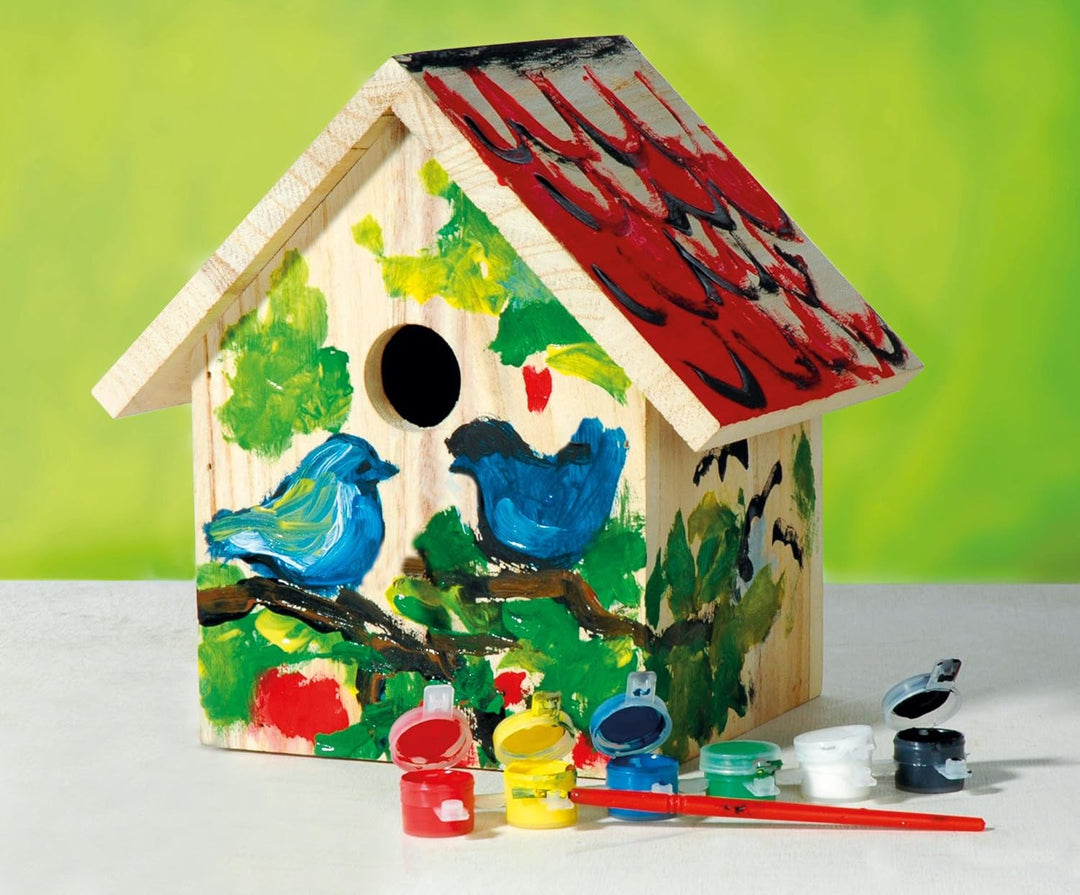 dobar® 22368FSC Nistkasten Bastel-Set - Nistkasten zum Selberbauen und Bemalen - Nisthilfe Bausatz f