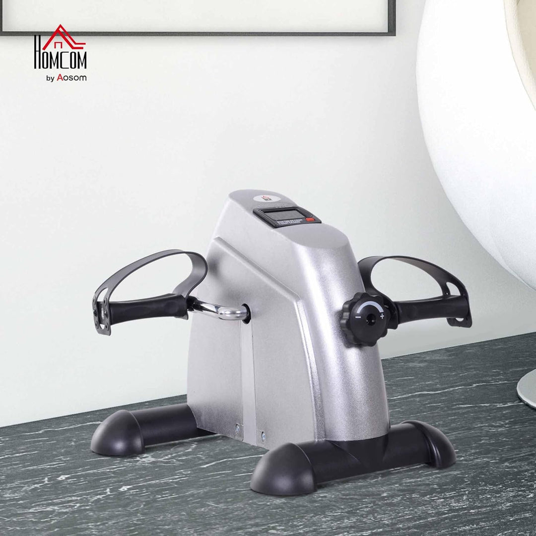 HOMCOM Mini Heimtrainer Arm-und Beintrainer Pedaltrainer für Senioren mit LCD-Display verstellbarer