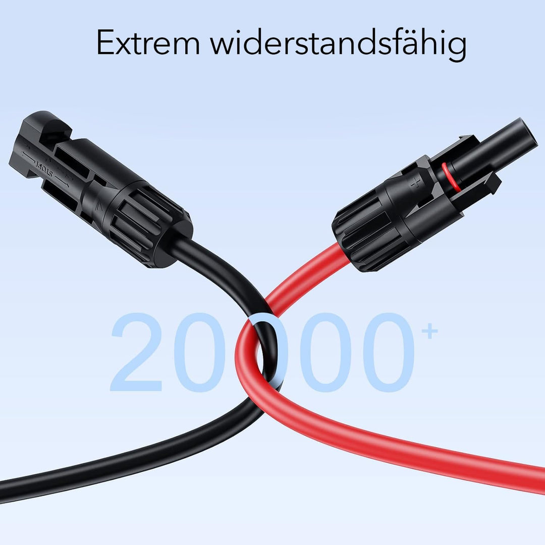 Solarkabel 6mm² Schwarz - 20m - UV-beständig, flexibel, Photovoltaik, PV Kabel, Solar Anschlusskabel