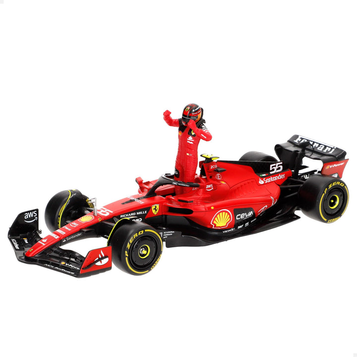 Bburago Ferrari SF-23 Carlos Sainz Nr 55 Saison 2023 Formel 1 F1 - Massstab 1/24 23cm Modellauto mit