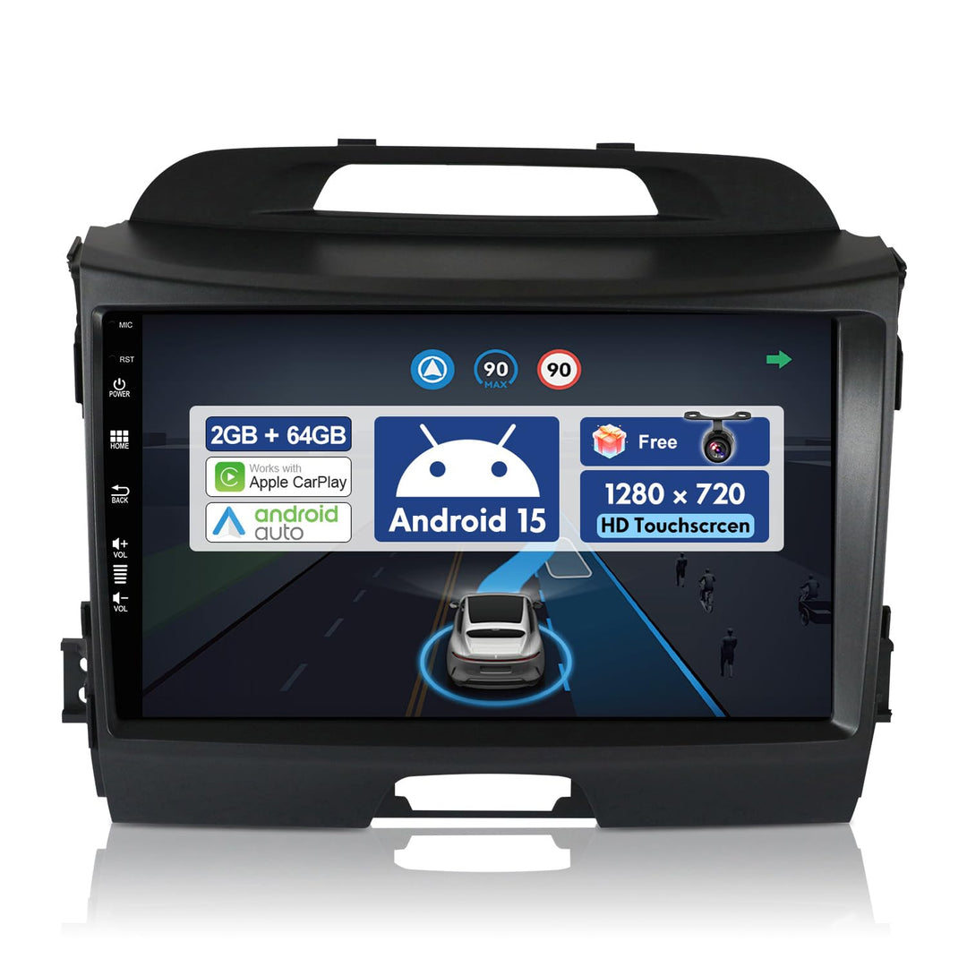 [4G+64G] 9 Zoll Autoradio für Kia Sportage (2010-2015) GPS Navigation - Wireless CarPlay Android Aut