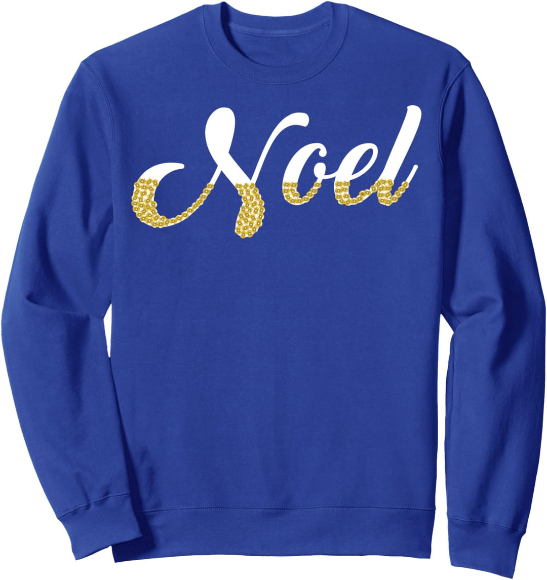 Noel With Gold Sequin Design Christmas Sweatshirt