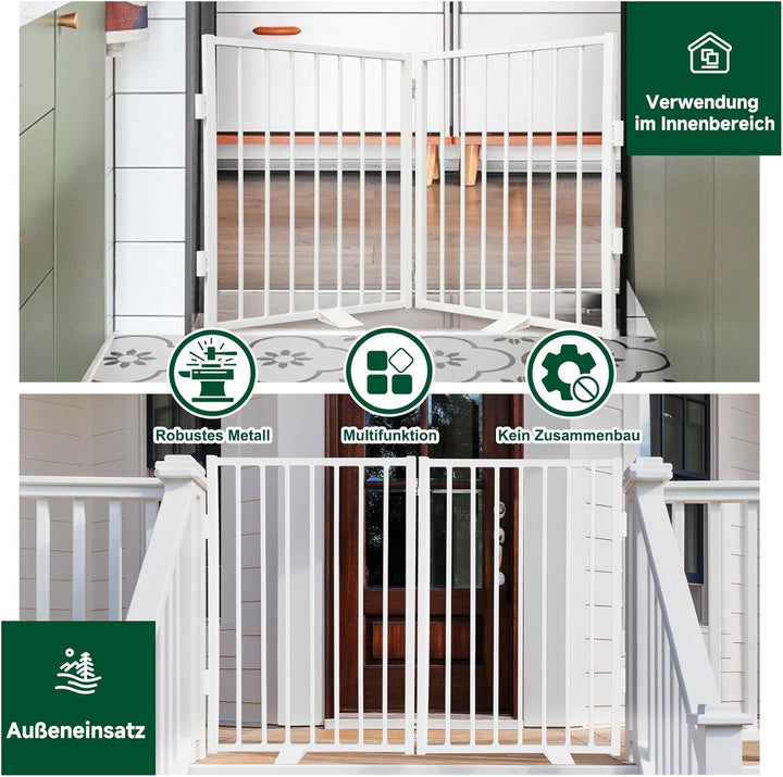 Snagle Paw Vollmetall Freistehend Absperrgitter,für den Innenbereich Hundegitter mit Bodenschonenden