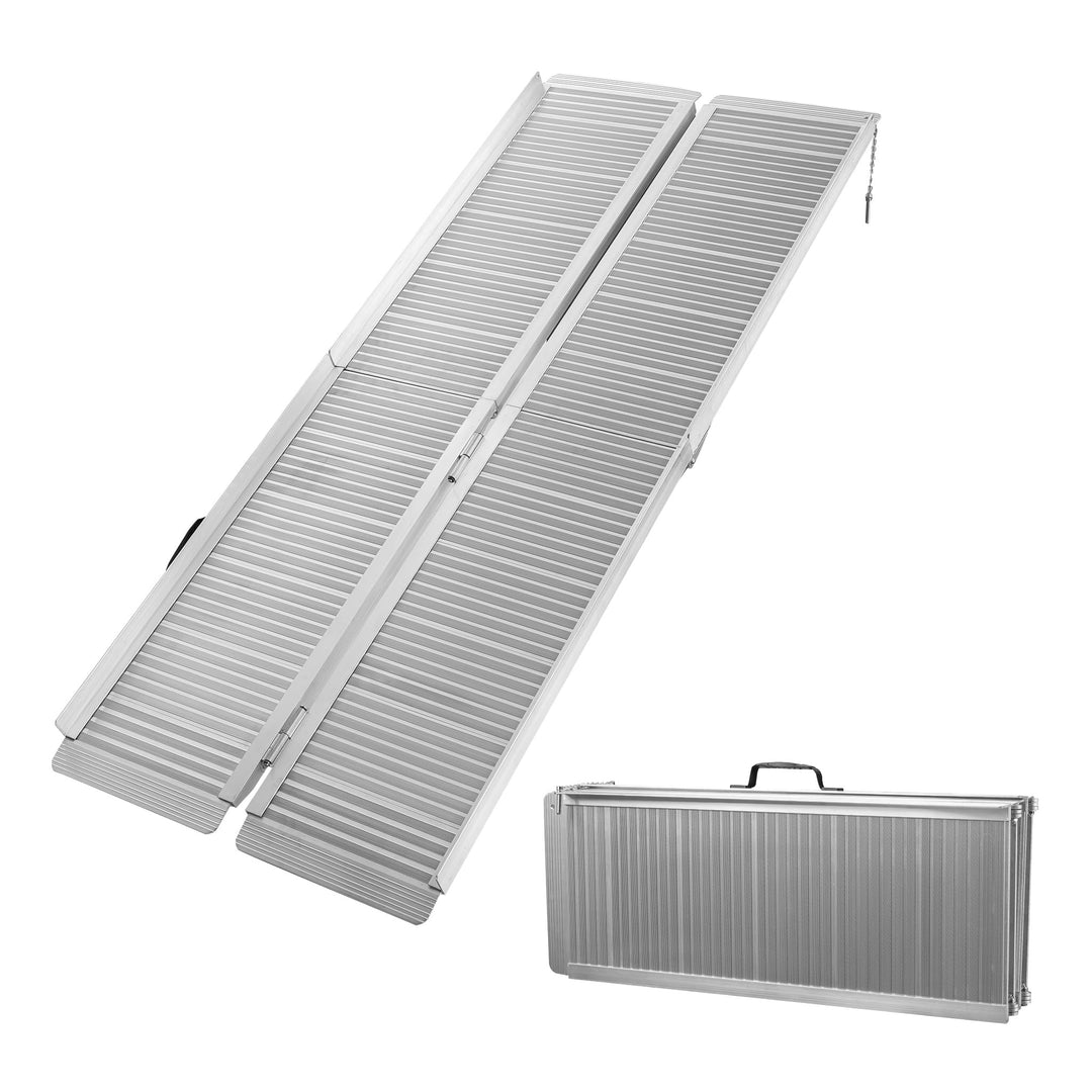 Rollstuhlrampe Rollirampe Auffahrschiene 2X faltbar Aluminium 183cm 270kg Kofferrampe