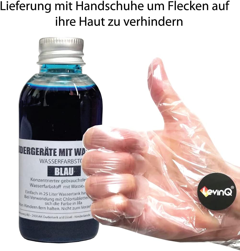 Rudergerät Tankwasserfarbe Jahrespackung Blau 2 x 55ml mit Handschuhe um Flecken ihre Haut zu verhin
