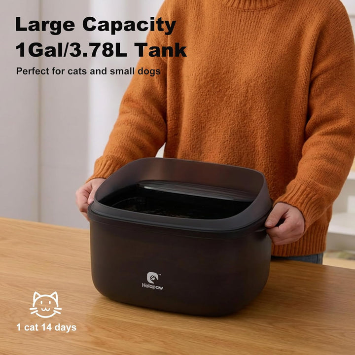 Katzenbrunnen 3,78L - Trinkbrunnen für Katzen mit Anti-Spill Guard, Wasserbrunnen Super Leiser mit 3