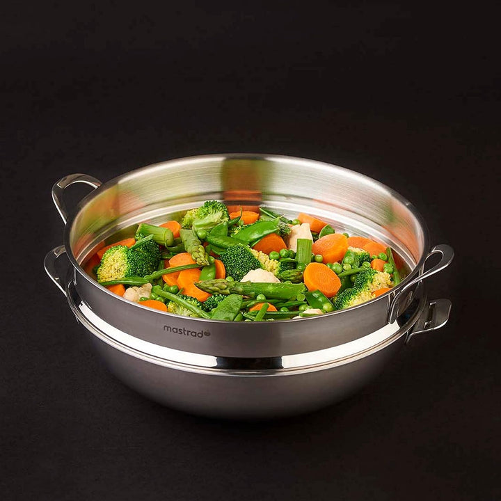 Mastrad Dampfkorb mit Deckel - Passt zum O’Wok Gourmet -Gesunder und schneller Garkorb + Deckel-32 C