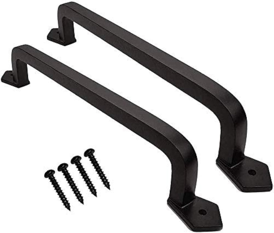 LONTAN 2 Stück Scheunentor Griff Schwarz Schiebetür Griff 203mm lochabstand Scheunentürgriff Türgrif