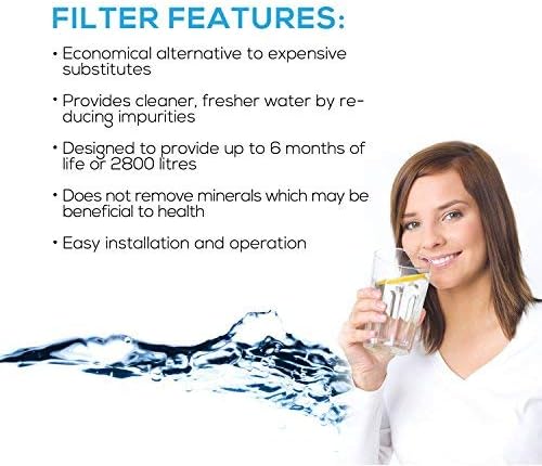 EcoAqua EFF-6025A Kühlschrankwasserfilter Kompatibel mit Bosch Ultra Clarity 644845, KAD62A70, KAD62