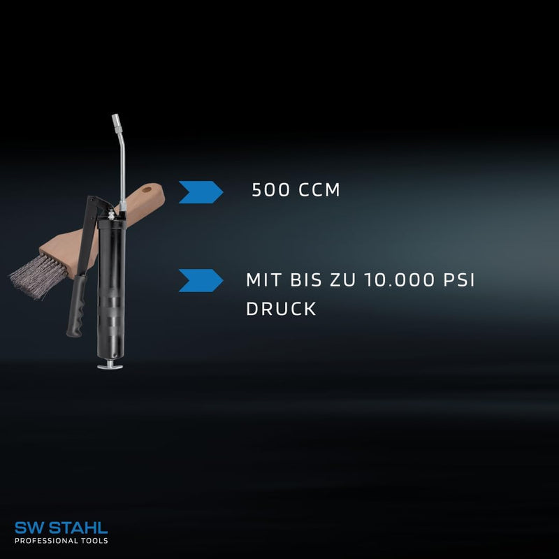 SW-Stahl 64301L Handhebel Fettpresse mit Düsenrohr u. Mundstück 500 cm