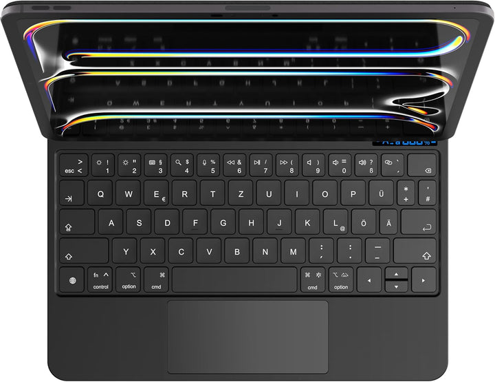 nimin Tastatur Hülle für iPad Pro 11 Zoll M5 2025 / M4 2024 mit Trackpad, Akkustatusanzeige, 7-farbi