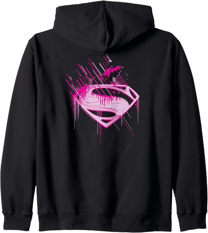Superman Man of Steel Pink Splatter Kapuzenjacke