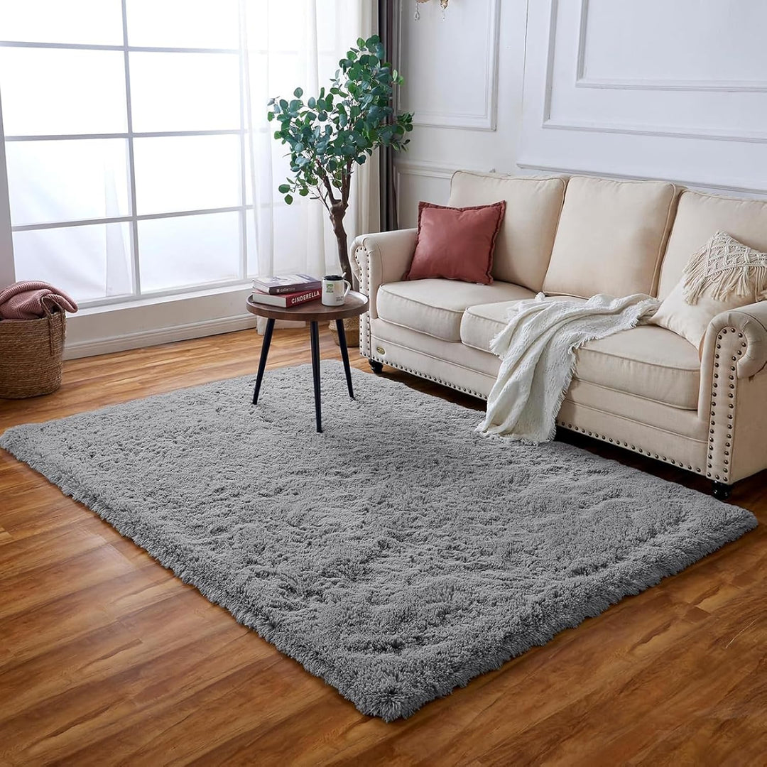 Evitany Flauschiger Teppich, Ultra Weiche Teppich Wohnzimmer, Waschbarer Teppiche, Hochflor Teppiche