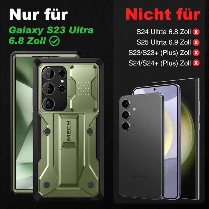 Tongate für Samsung Galaxy S23 Ultra Hülle, [Schiebekamera-Abdeckung &amp; Bildschirmschutz] [2 vordere