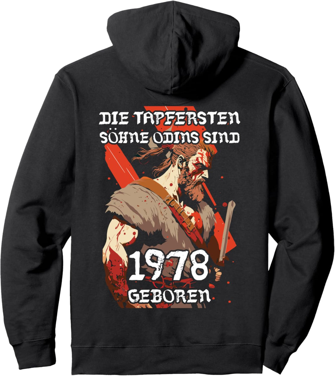 Söhne Odin Geburtstag Geboren 1978 Rückendruck Valhalla Pullover Hoodie