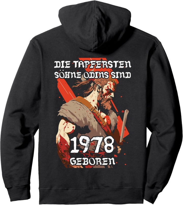 Söhne Odin Geburtstag Geboren 1978 Rückendruck Valhalla Pullover Hoodie