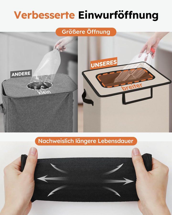 SOELDI 100L Pfandflaschen Sammelbehälter mit Deckel, Pfandflaschen Behälter mit zwei Abnehmbaren Tra