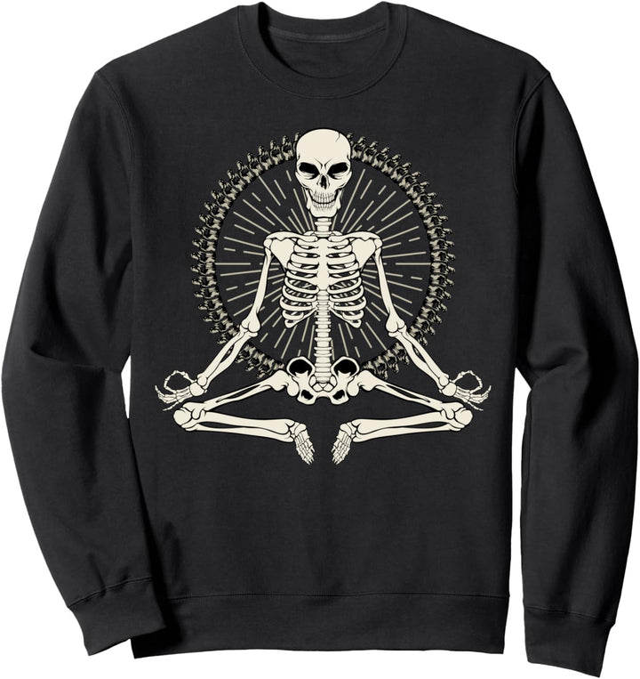 Skelleton Meditieren Yoga Namaste 7 Chakren Spooky Halloween Sweatshirt