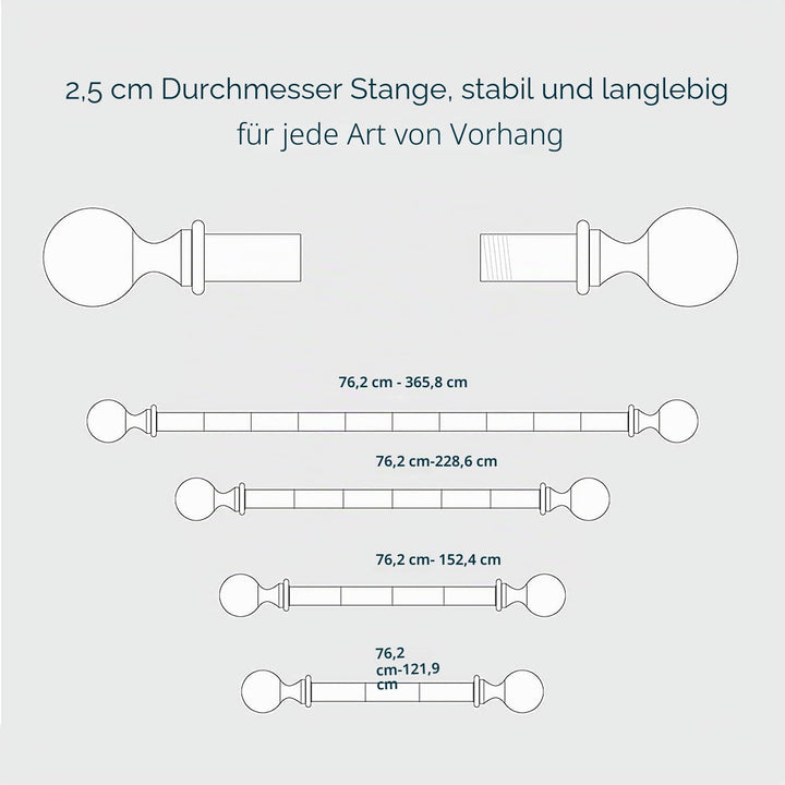 HARRMS Gardinenstange Ausziehbar, 76-221cm, Gardienenstangenset Silber 1 läufig, Verstellbare Vorhan