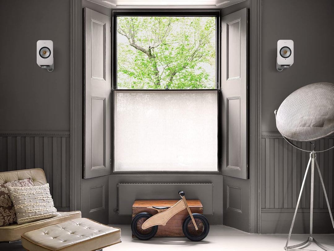 KEF LSX B1 Wandhalter Silber Paar, für LSX |aus Aluminium | schwenkbar | neigbar | versteckte Kabelf