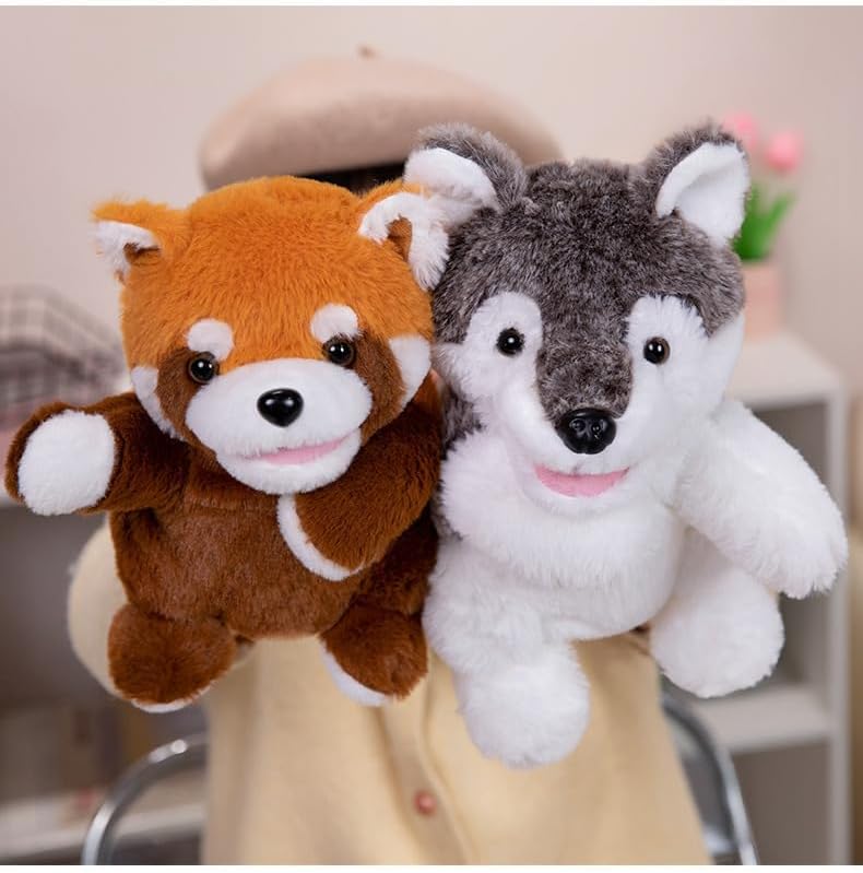 2026 Tierhandpuppen für Kinder,Kleinkind enthält Wolf,Tiger,Löwe,AFFE und bewegliche offene Münder,p