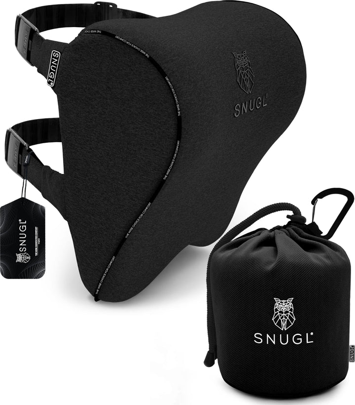 SNUGL Auto Kopfstütze Kissen - Memory Foam Auto Nackenkissen | Zwei Verstellbare Riemen | Atmungsakt