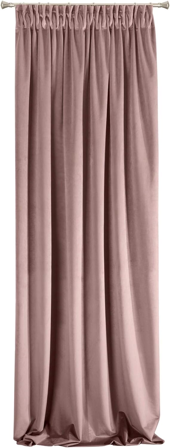 Eurofirany Ria Vorhang Velvet Dunkelrosa Samt 1 STK. Weich Kräuselband Edel Elegant Hochwertig Glamo
