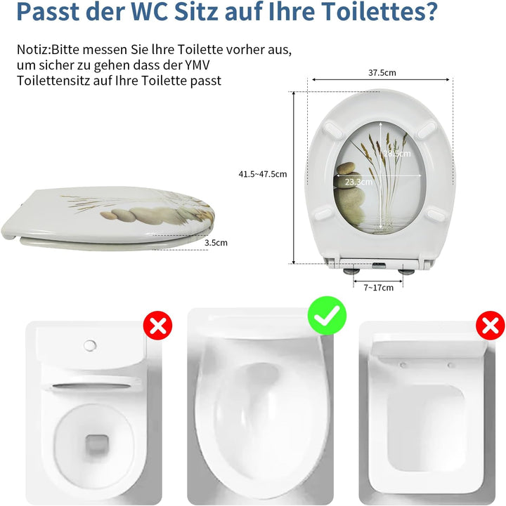 Toilettendeckel mit Absenkautomatik, WC Sitz mit Absenkautomatik Oval Form klodeckel Einfache Reinig