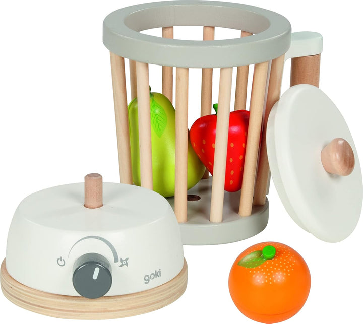 goki 51505 - Standmixer - Spielset - inklusive Früchte mit Klettverbindung - Zubehör für Kinderküche