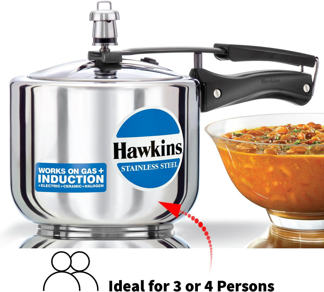 Hawkins Modell B 3 33 Hartschalenhülle L Hoch Edelstahl Schnellkochtopf, klein, silber