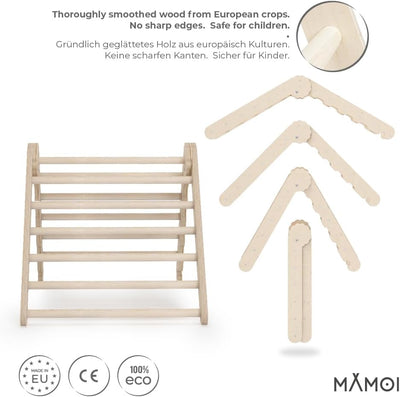 MAMOI® Klettergerüst Indoor, Kletterdreieck aus Holz, Baby Kinder Klettern, Kletterturm, Kletterboge