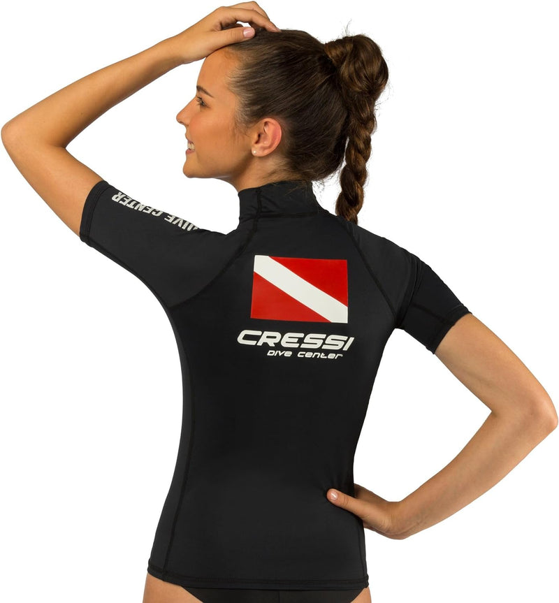 Cressi Dive Center Lady Rash Guard - Protective Langarm Schwarz Rash Guard für SUP und Wassersport,