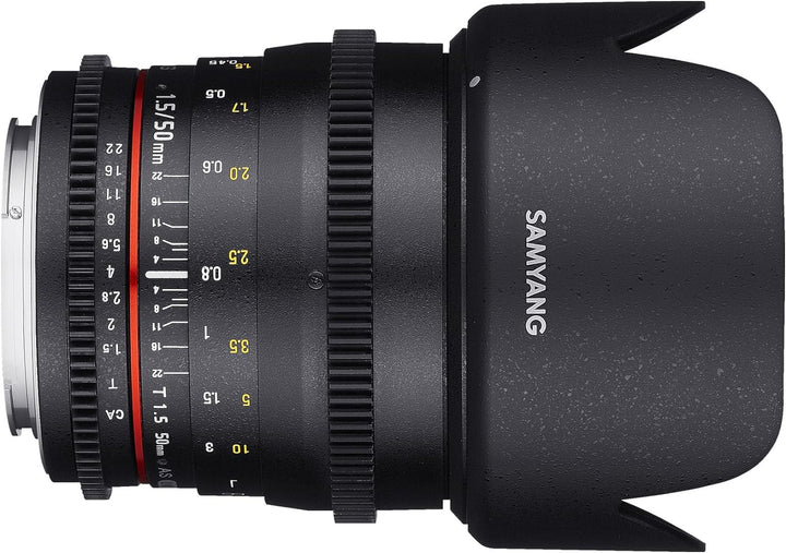 Samyang 50/1,5 Objektiv Video DSLR Sony E manueller Fokus Videoobjektiv 0,8 Zahnkranz Gear, Porträto