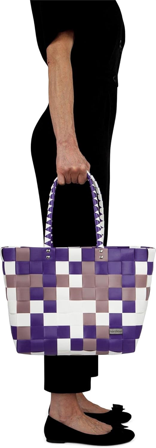 Einkaufstasche geflochten mit Henkeln - Tragetasche extra robust Farbe Classic/Lavendel Classic / La