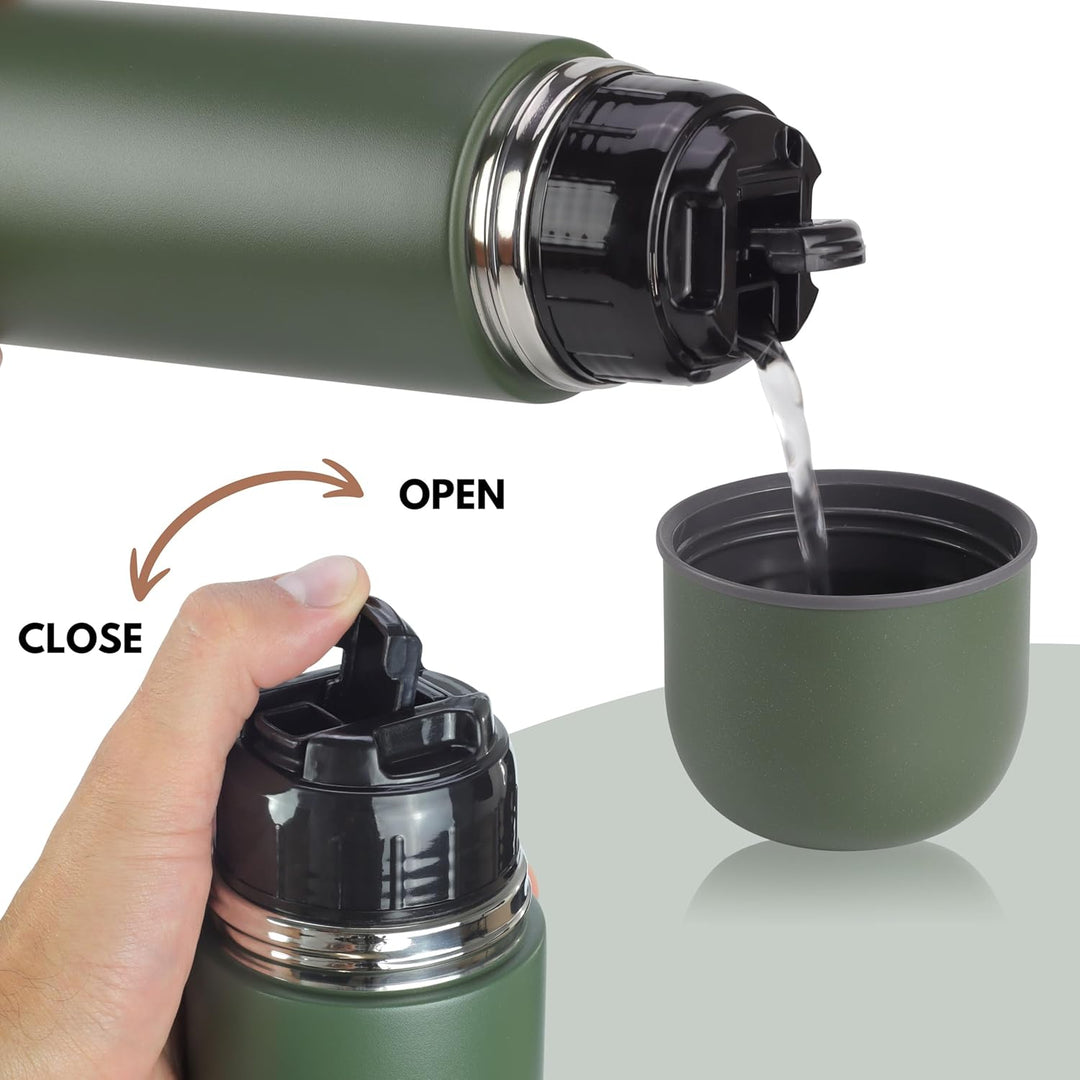 Milu Thermosflasche Thermoskanne Isolierflasche 1L, 750ml, 500ml - Isolierte Edelstahl Trinkflasche,